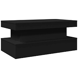 Avis ComfortXL Table Basse Avec Lumières LED Noir 90x50x40 Cm