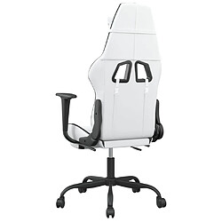 Acheter vidaXL Chaise de jeu avec repose-pied Blanc et noir Similicuir