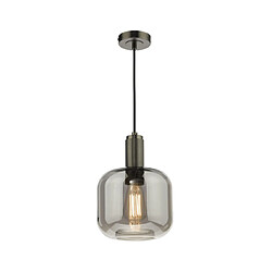 Luminaire Center Suspension Nikolas Verre Fumé & Chrome Antique