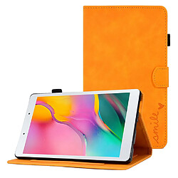 Etui en PU magnétique, fonction d'éveil/veille automatique avec support et porte-cartes pour Samsung Galaxy Tab A 8.0 (2019) SM-T290 (Wi-Fi) - orange