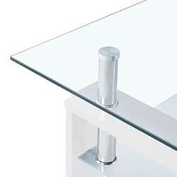 Acheter vidaXL Table basse Blanc et transparent 95x55x40 cm Verre trempé