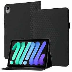 Etui en PU motif de losanges avec porte-cartes et élastique noir pour votre iPad mini (2021)