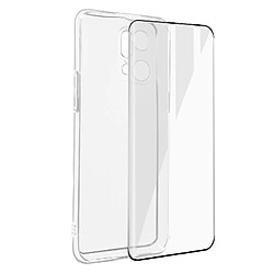 Avizar Coque Oppo Find X5 Pro Silicone Souple Film Verre Trempé 9H Incurvé Transparent