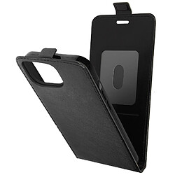 Avizar Étui pour iPhone 15 Clapet Vertical avec Porte-carte Noir