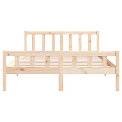 Maison Chic Lit adulte - Lit simple Cadre de lit,Structure du lit Contemporain bois massif 150x200 cm très grand -MN39159 pas cher