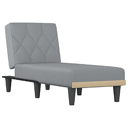 vidaXL Chaise longue gris clair tissu