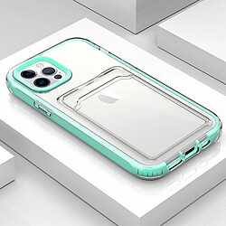 Coque en TPU anti-chute, antichoc, transparent avec porte-cartes menthe verte pour votre Apple iPhone 13 6.1 pouces