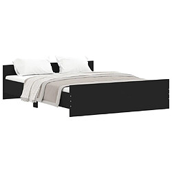 Maison Chic Lit adulte - Cadre Structure de lit avec tête de lit Contemporain et pied de lit noir 140x200 cm -MN58699