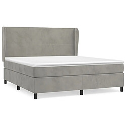 vidaXL Sommier à lattes de lit et matelas Gris clair 160x200cm Velours