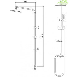 Acheter Karag Set de douche murale VASILEIA avec douchette en chrome 101,5cm