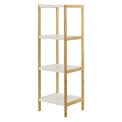 Helloshop26 Étagère de rangement bambou 33 x 34 x 110 cm naturel blanc 03_0006975