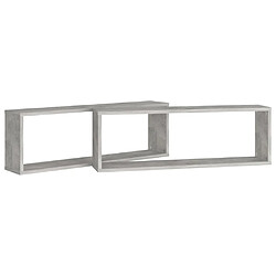 Acheter vidaXL Étagères cube murales 2 pcs gris béton bois d'ingénierie