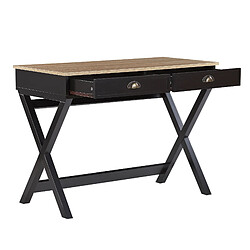 Acheter Beliani Bureau effet bois clair / noir 103 x 50 cm avec 2 tiroirs EKART