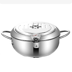 Universal 1 cuisinière Poêle à friteuse chaude Poêle à friteuse à température contrôlée Outil de cuisson en acier inoxydable(Argent)