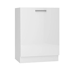 Pegane Meuble bas de cuisine avec 1 porte coloris blanc - longueur 60 x profondeur 44,60 x hauteur 82 cm 