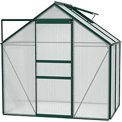 Vitavia Serre de jardin en polycarbonate 4 mm et aluminium vert émeraude Venus Longueur de 321 cm.