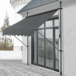 Brise-Soleil Pare-Soleil Acier et Polyester Hauteur Variable 198 x 120 x 200-298 cm Anthracite Gris [pro.tec]