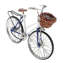 Avis 1/10 Bambou Panier Bicyclette Modèle Jouet Décoration Blanc