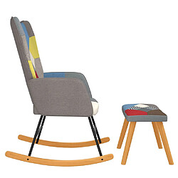 Avis vidaXL Chaise à bascule avec tabouret Patchwork Tissu