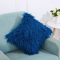 Wewoo Coussin de voyage Velvet Long En Peluche Couvre Couverture Populaire Carré Maison Lit Décoration Taie D'oreiller, Taille: 45 x 45 cm (Bleu Foncé)