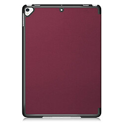 Avis Etui en PU avec support tri-pliure rouge vin pour votre Apple iPad 10.2 (2019)