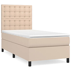 vidaXL Sommier à lattes de lit avec matelas Cappuccino 90x200 cm