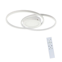 NETTLIFE Plafonnier LED Dimmable avec Télécommande 48W de Salon Blanc Design Chambre Lampe de Moderne pour Cuisine Bureau