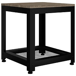 vidaXL Table d'appoint Gris et noir 40x40x45 cm MDF et fer