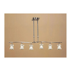 Luminaire Center Suspension Rosa Del Desierto télescopique Line 6 Ampoules G9, laiton antique