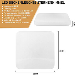 Avis ZMH Lampe de plafond LED 37W Lampe de chambre étoilée avec télécommande