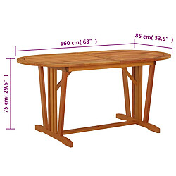 Acheter vidaXL Table de jardin 160x85x75 cm Bois d'eucalyptus solide