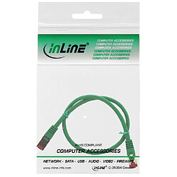 Câble de raccordement InLine® S / FTP PiMF Cat.6 250 MHz sans cuivre halogène vert 0,5 m