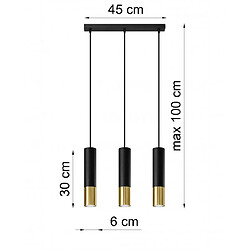 Acheter Luminaire Center Suspension Loopez Acier Or,noir 3 ampoules 90cm