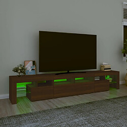 Avis vidaXL Meuble TV avec lumières LED Chêne marron 230x36,5x40 cm