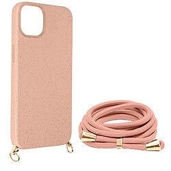 Avizar Coque cordon pour iPhone 15 Plus Silicone Recyclable Classic Case Bio Rose