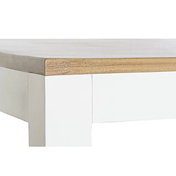 Avis Pegane Table à manger, table de repas rectangulaire en bois d'acacia naturel et métal blanc - longueur 200 x profondeur 100 x hauteur 80 cm