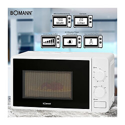 Avis Four micro-onde 20L 1150W Bomann MW 6014 CB Blanc