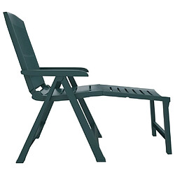 Avis vidaXL Chaise longue vert plastique