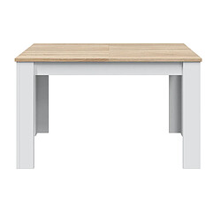 Pegane Table a manger Extensible en chêne canadian et blanc Artik - Hauteur 78 x Longueur 140-190 x Largeur 90 cm