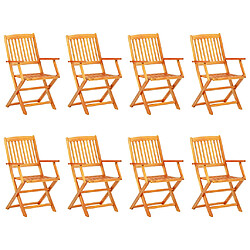 Maison Chic Mobilier à dîner de jardin 9 pcs- Ensemble table et chaises d'extérieur - Salon/Mobilier de jardin classique Bois d'acacia solide -MN73377