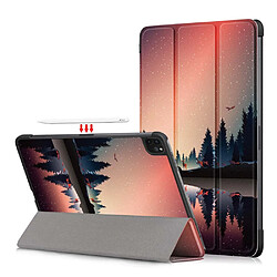 Etui en PU Impression de motifs avec support tri-pliure ciel étoilé pour votre Apple iPad Pro 11 pouces (2021)/(2020)/(2018)/Air (2020)