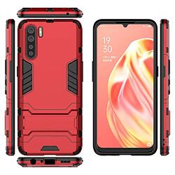 Coque en TPU hybride cool guard avec béquille rouge pour votre OPPO A91/F15