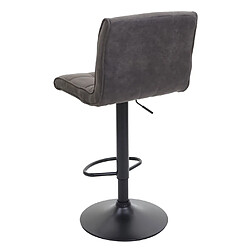 Mendler 2x Tabouret de bar HWC-B13, tabouret de bar de comptoir, simili daim ~ vintage gris foncé pas cher