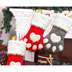 Avis C217 2PCS Christmas Christmas Rouge et gris Chaussettes de chien chaussettes Chaussettes de Noël Sacs-cadeaux Sacs de Noël Décorations d'arbres de Noël Cheminée Pendentif