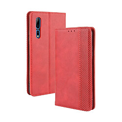 Etui en PU style vintage avec support rouge pour votre ZTE Axon 10 Pro/Axon 10 Pro 5G/A2020 Pro