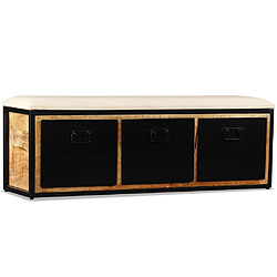 Acheter vidaXL Banc de rangement avec 3 tiroirs Bois de manguier 120x30x40 cm