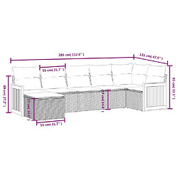 Avis Maison Chic Ensemble Tables et chaises d'extérieur 7pcs avec coussins,Salon de jardin noir résine tressée -GKD493702