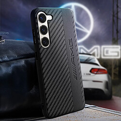 Avis AMG Coque pour Samsung Galaxy S23 Plus Bi-matière Effet Carbone Noir