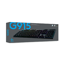 Logitech G G915 LIGHTSPEED Wireless RGB Mechanical Gaming Keyboard - GL Tactile clavier RF sans fil + Bluetooth QWERTY Anglais Charbon