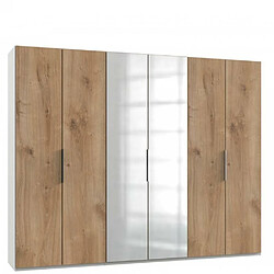 Inside 75 Armoire de rangement LISBETH 4 portes chêne 2 miroirs 300 x 236 cm hauteur